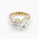 Bezel Emerald Lab Grown Diamond Engagement Ring: 2 CT