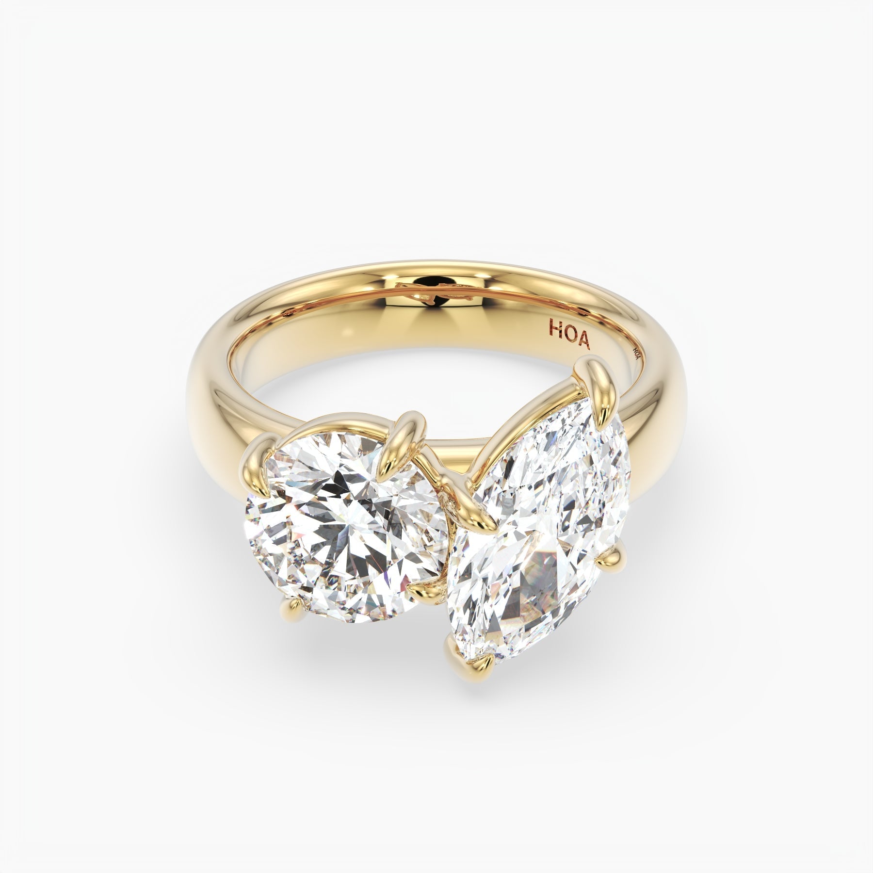 Bezel Emerald Lab Grown Diamond Engagement Ring: 2 CT