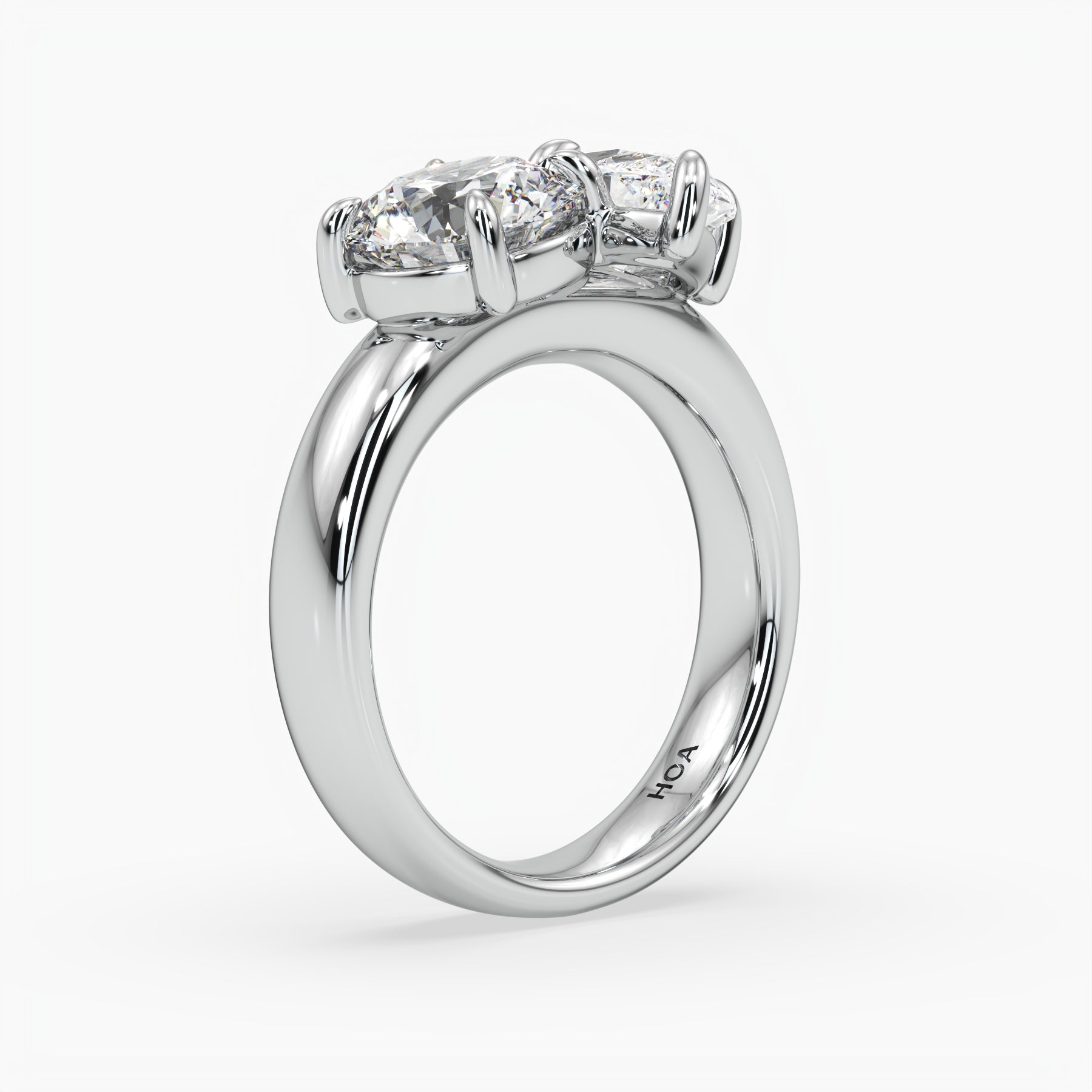 Bezel Emerald Lab Grown Diamond Engagement Ring: 2 CT