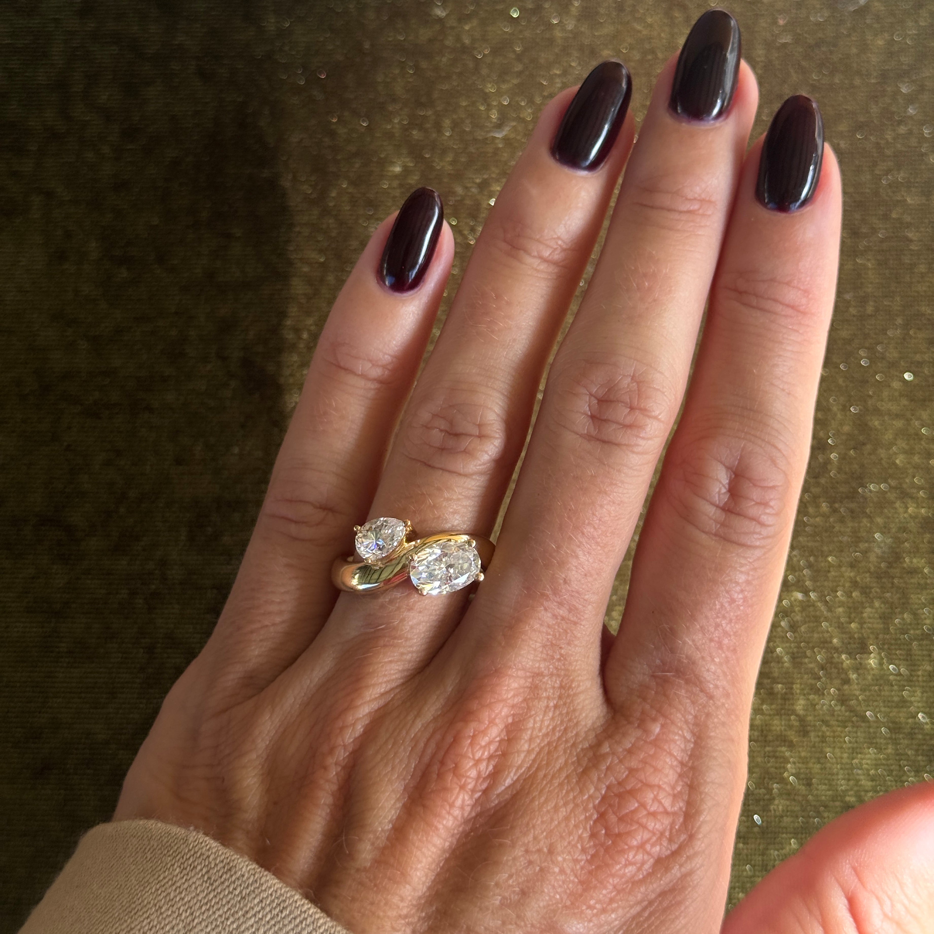 Bezel Emerald Lab Grown Diamond Engagement Ring: 2 CT