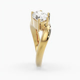 Bezel Emerald Lab Grown Diamond Engagement Ring: 2 CT