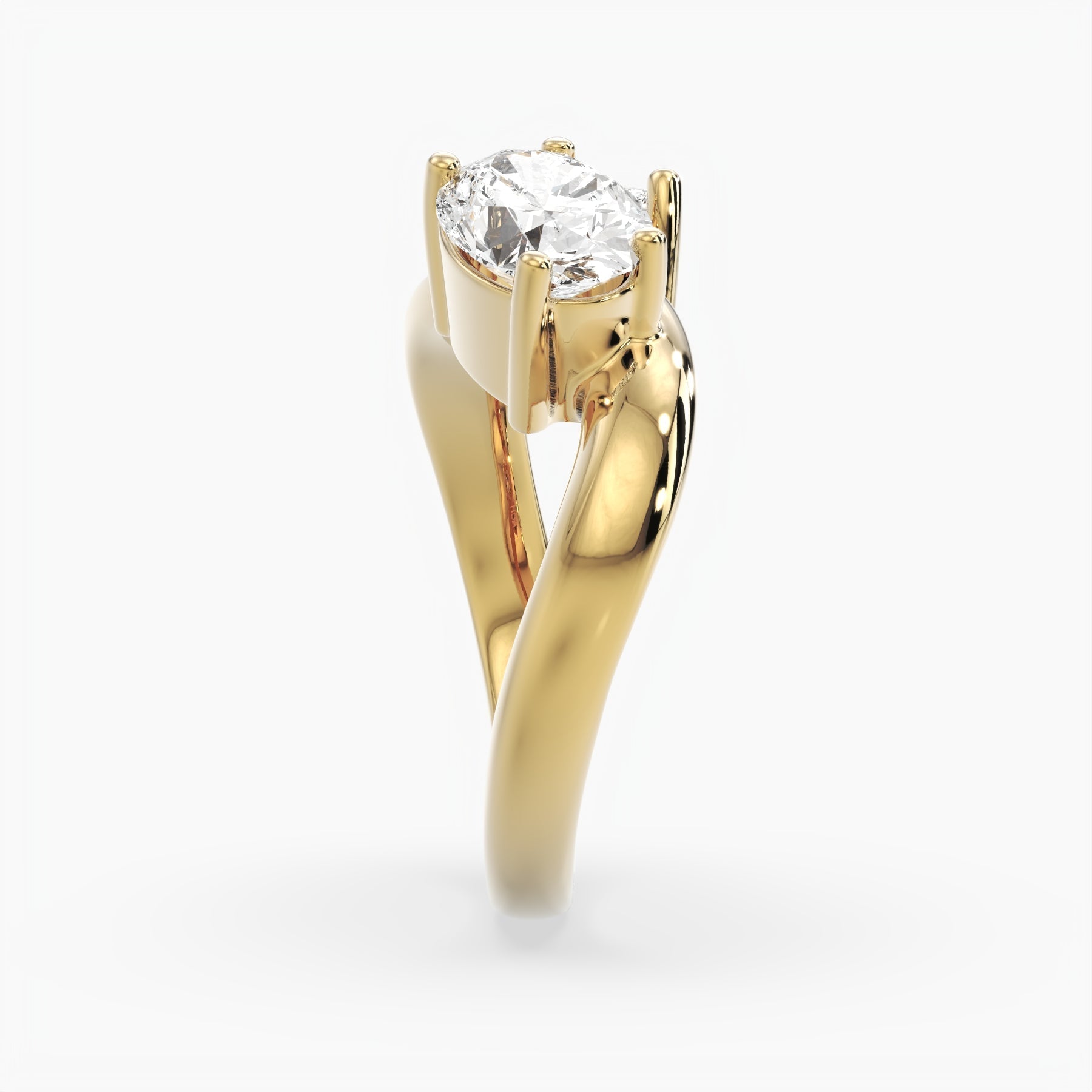 Bezel Emerald Lab Grown Diamond Engagement Ring: 2 CT