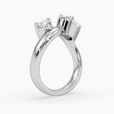Bezel Emerald Lab Grown Diamond Engagement Ring: 2 CT