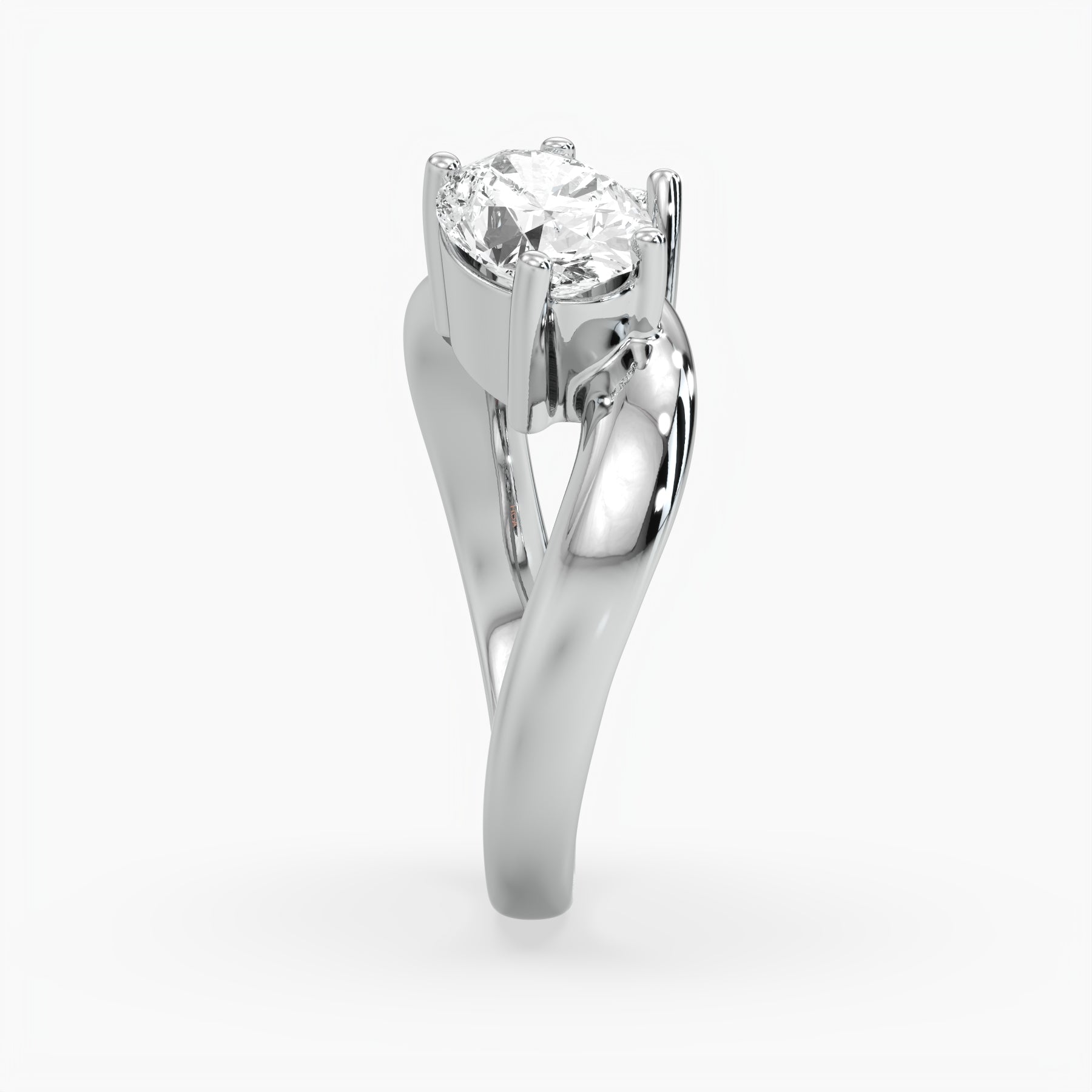 Bezel Emerald Lab Grown Diamond Engagement Ring: 2 CT