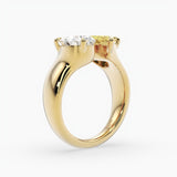 Bezel Emerald Lab Grown Diamond Engagement Ring: 2 CT