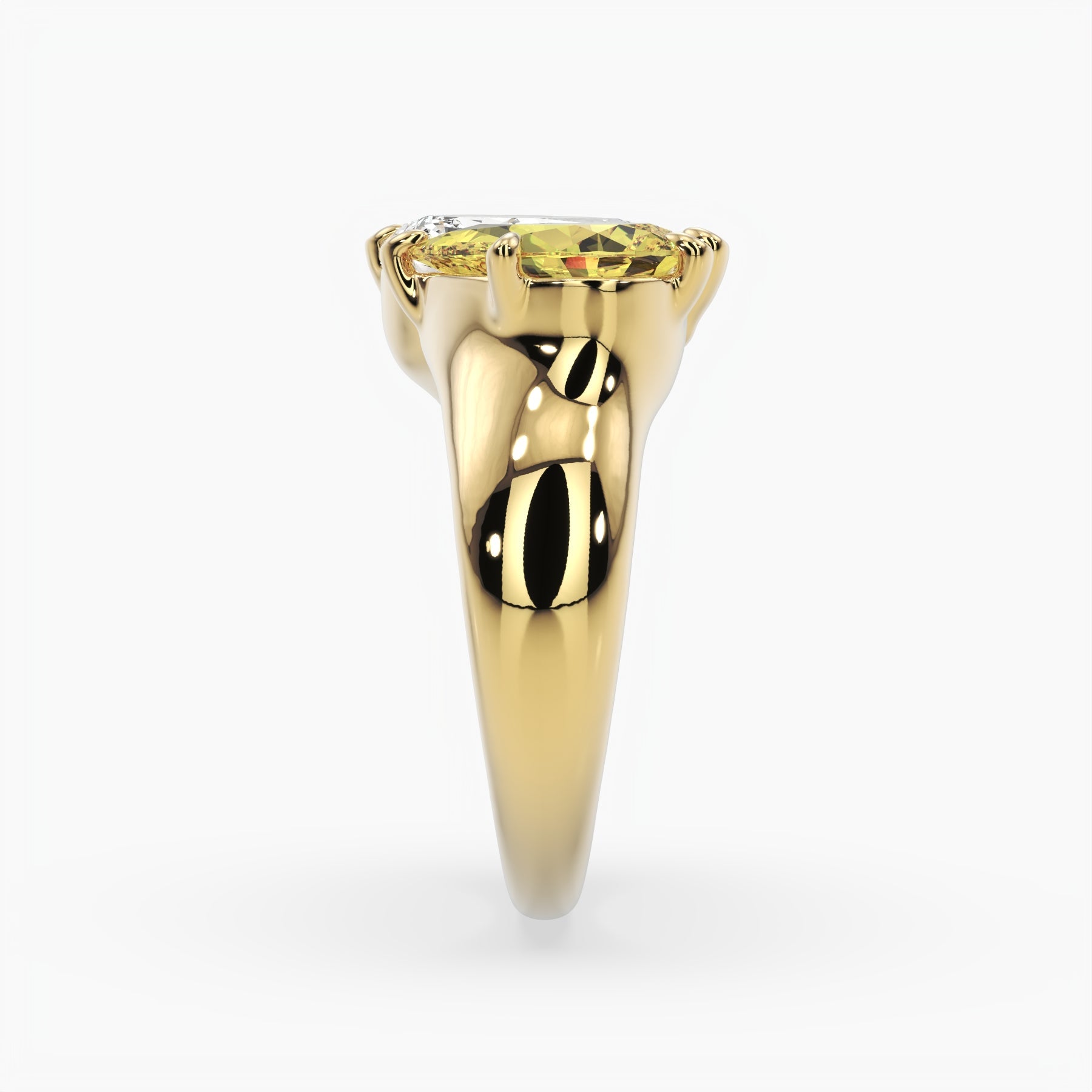 Bezel Emerald Lab Grown Diamond Engagement Ring: 2 CT