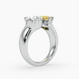Bezel Emerald Lab Grown Diamond Engagement Ring: 2 CT
