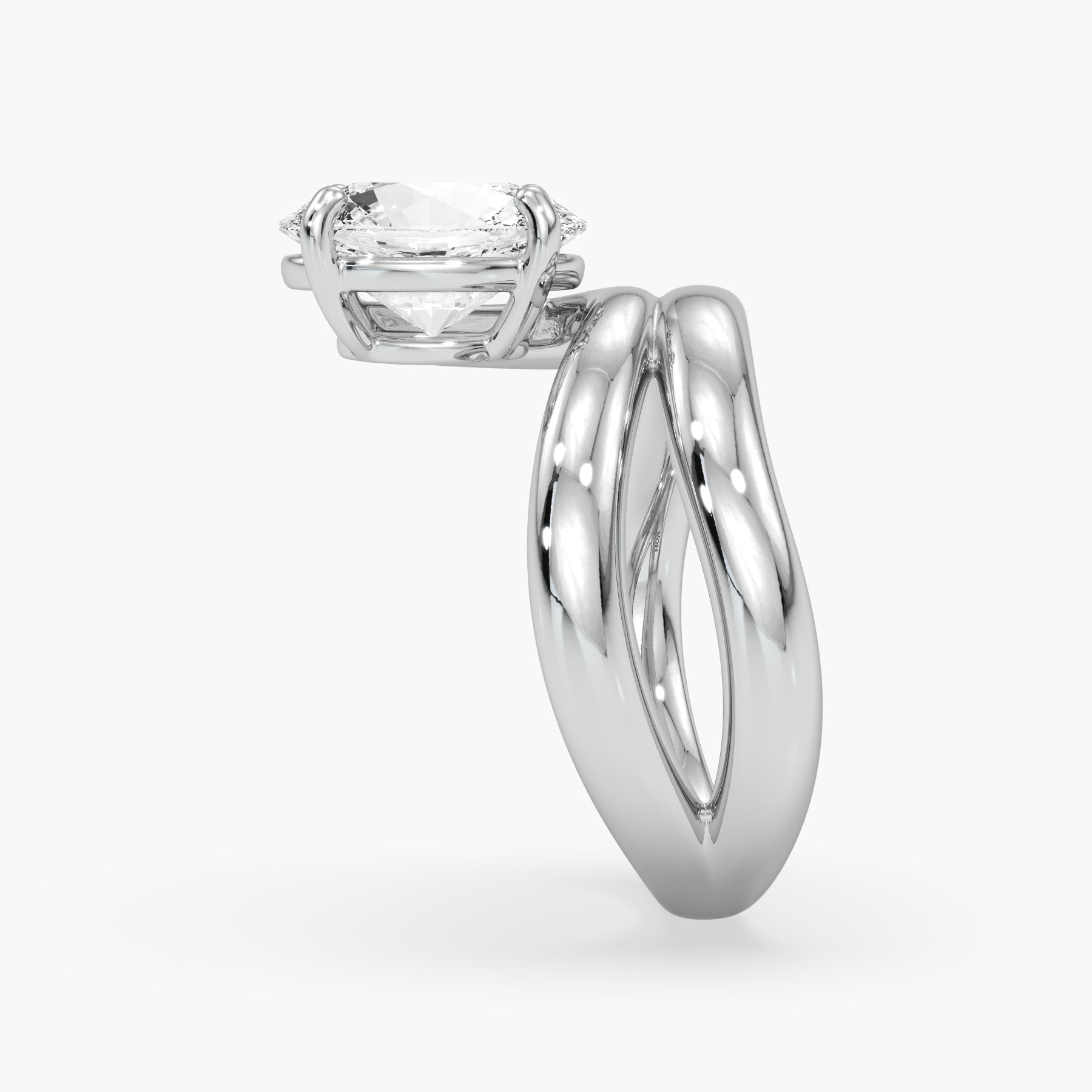 Bezel Emerald Lab Grown Diamond Engagement Ring: 2 CT