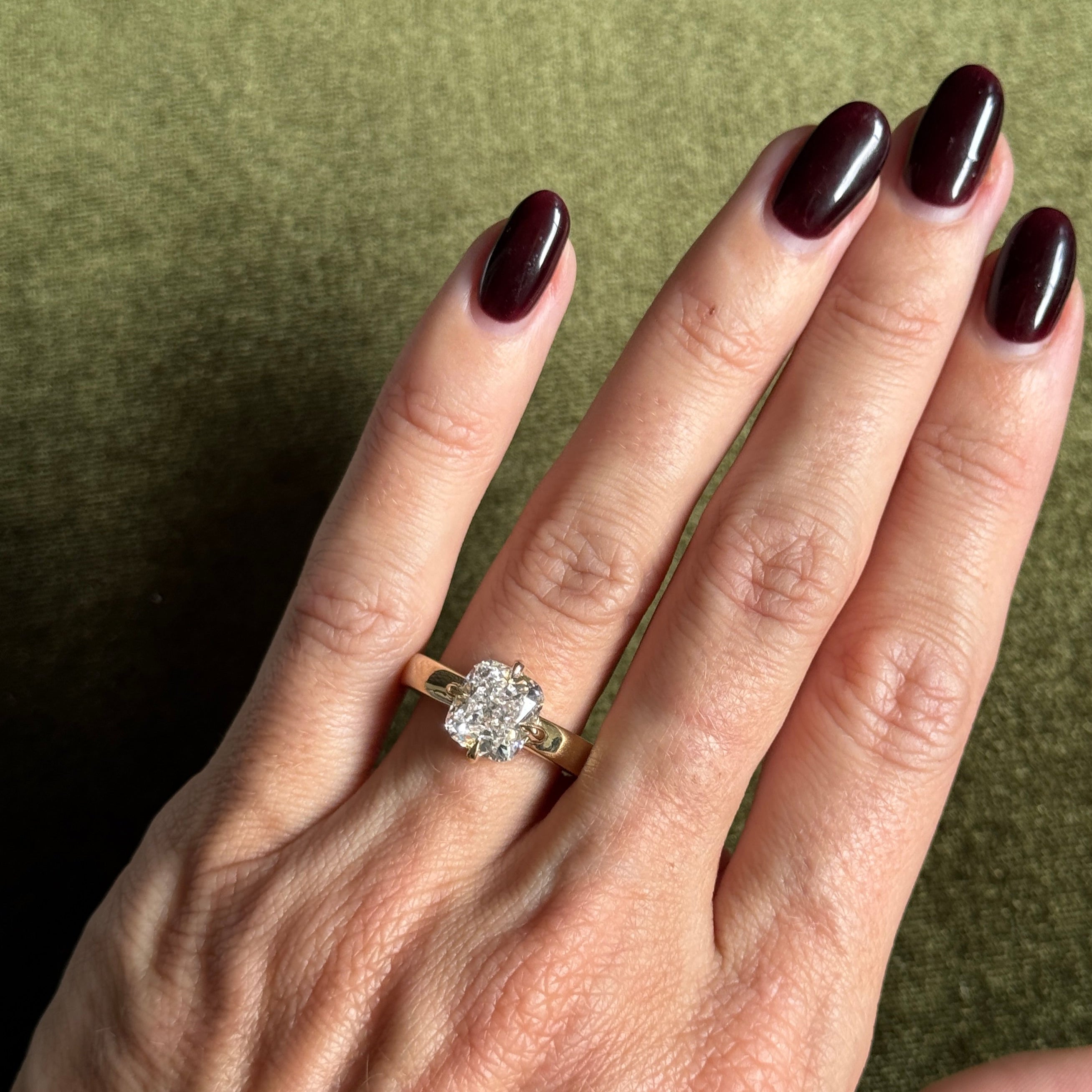 Bezel Emerald Lab Grown Diamond Engagement Ring: 2 CT