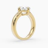 Bezel Emerald Lab Grown Diamond Engagement Ring: 2 CT