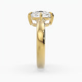 Bezel Emerald Lab Grown Diamond Engagement Ring: 2 CT