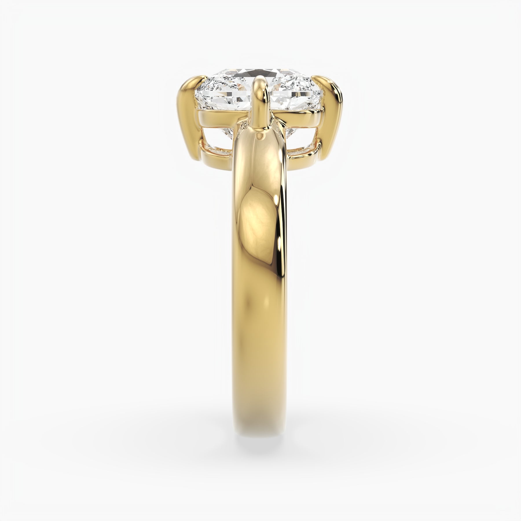 Bezel Emerald Lab Grown Diamond Engagement Ring: 2 CT