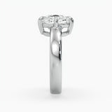 Bezel Emerald Lab Grown Diamond Engagement Ring: 2 CT