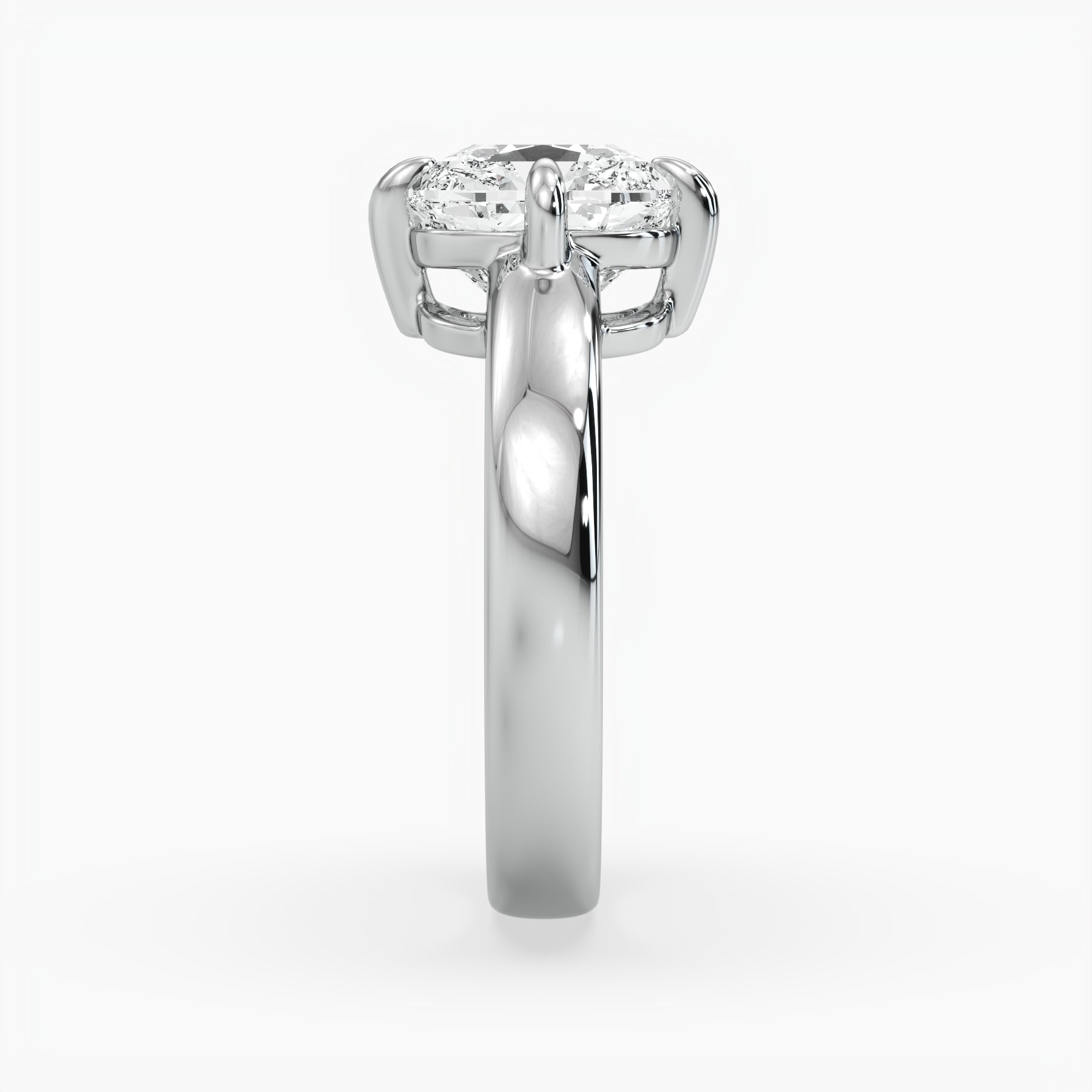 Bezel Emerald Lab Grown Diamond Engagement Ring: 2 CT