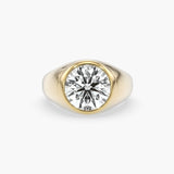 Bezel Emerald Lab Grown Diamond Engagement Ring: 2 CT