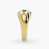 Bezel Emerald Lab Grown Diamond Engagement Ring: 2 CT