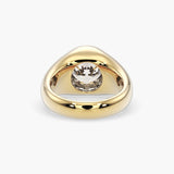 Bezel Emerald Lab Grown Diamond Engagement Ring: 2 CT