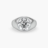 Bezel Emerald Lab Grown Diamond Engagement Ring: 2 CT