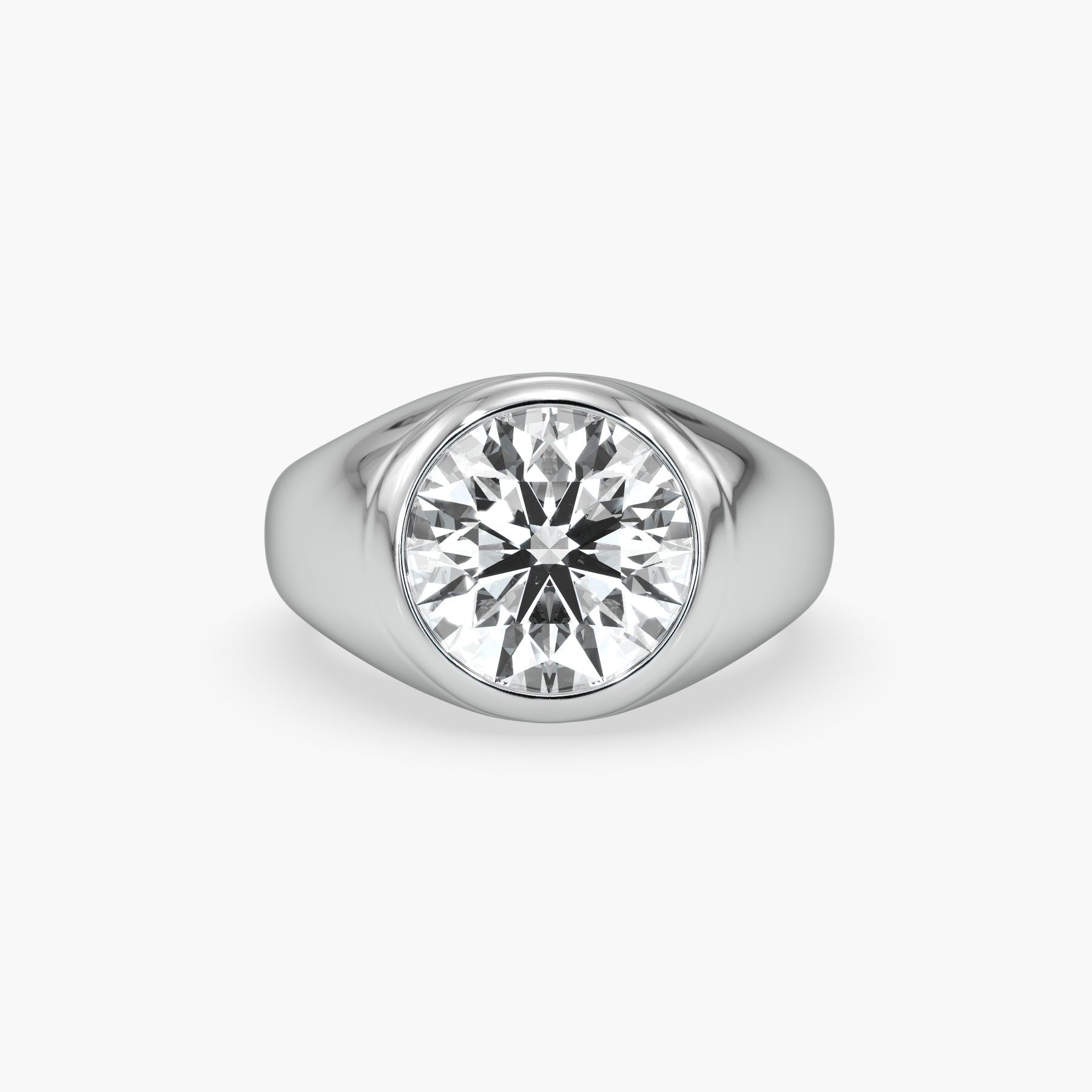 Bezel Emerald Lab Grown Diamond Engagement Ring: 2 CT
