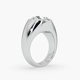 Bezel Emerald Lab Grown Diamond Engagement Ring: 2 CT
