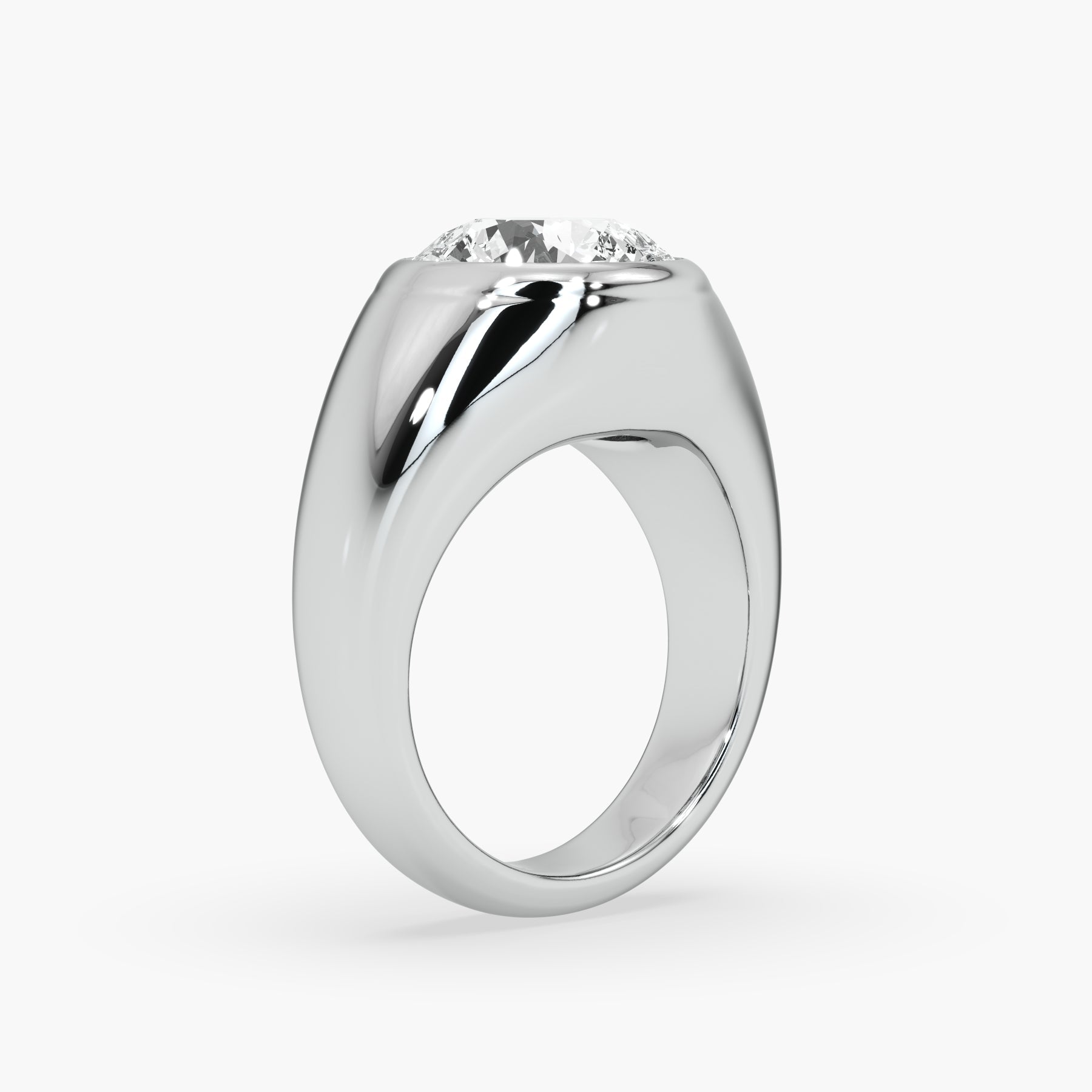 Bezel Emerald Lab Grown Diamond Engagement Ring: 2 CT