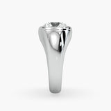 Bezel Emerald Lab Grown Diamond Engagement Ring: 2 CT