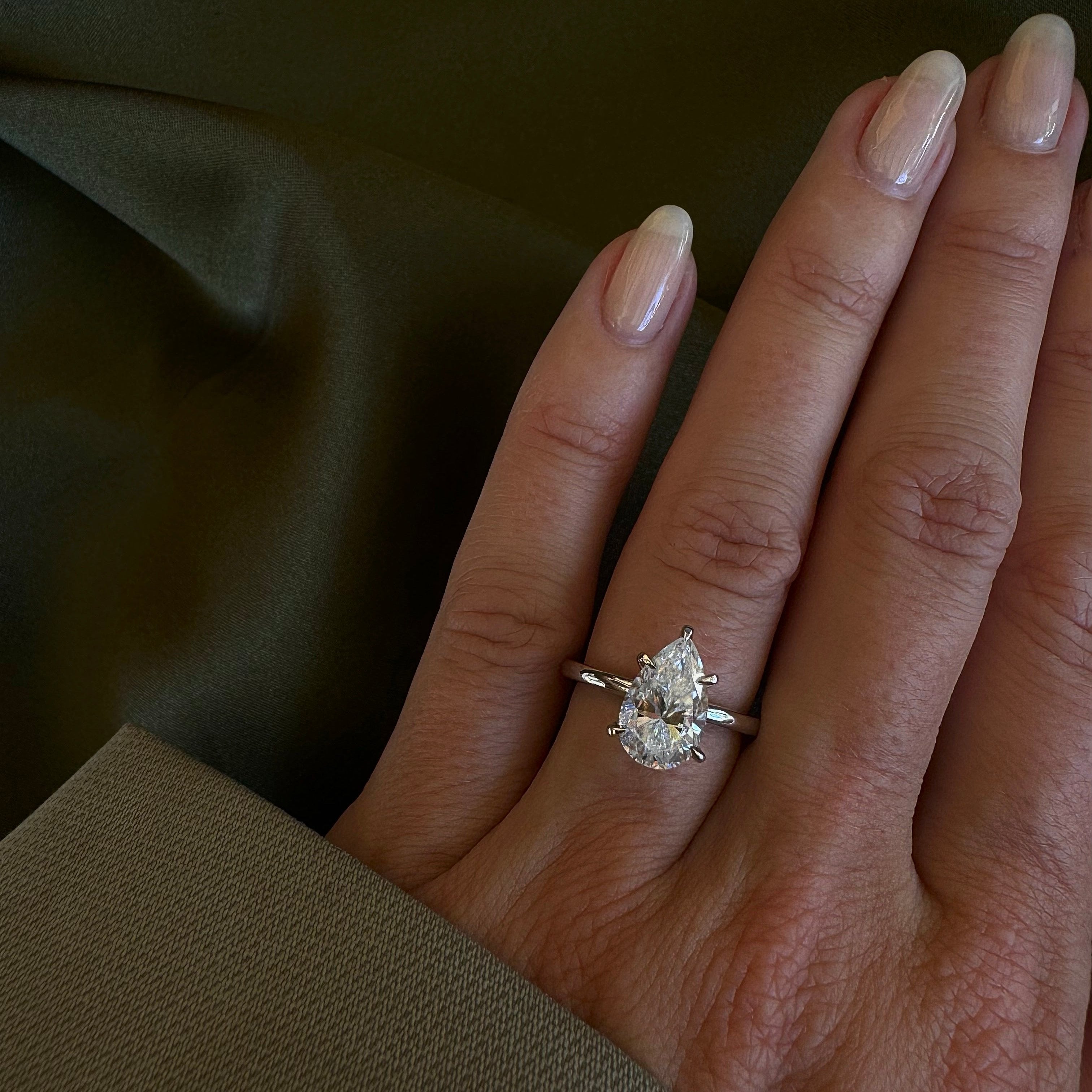 Bezel Emerald Lab Grown Diamond Engagement Ring: 2 CT