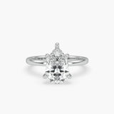 Bezel Emerald Lab Grown Diamond Engagement Ring: 2 CT