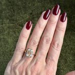 Bezel Emerald Lab Grown Diamond Engagement Ring: 2 CT