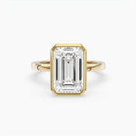 Bezel Emerald Lab Grown Diamond Engagement Ring: 2 CT
