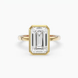 Bezel Emerald Lab Grown Diamond Engagement Ring: 2 CT