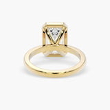 Bezel Emerald Lab Grown Diamond Engagement Ring: 2 CT