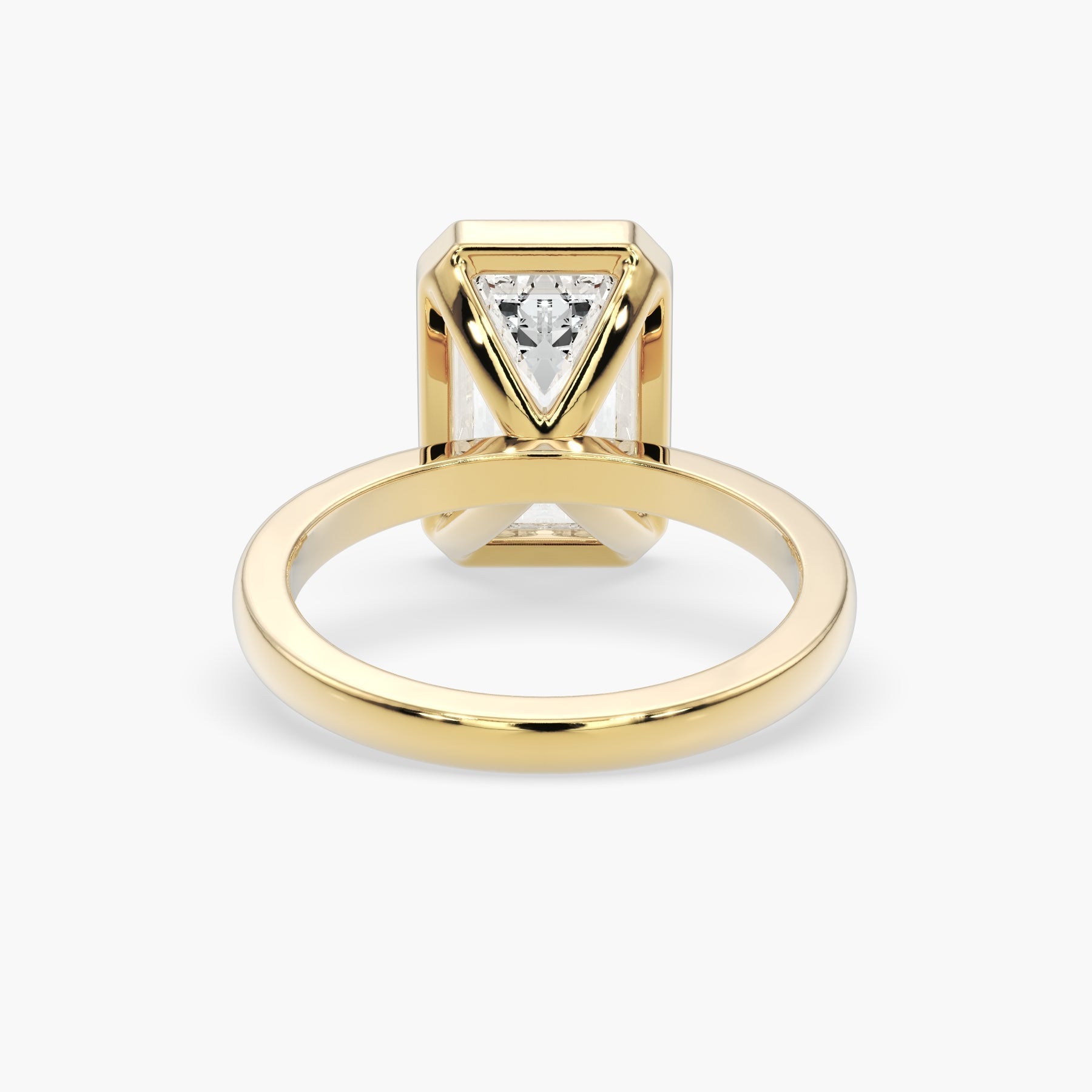 Bezel Emerald Lab Grown Diamond Engagement Ring: 2 CT
