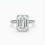 Bezel Emerald Lab Grown Diamond Engagement Ring: 2 CT