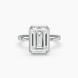 Bezel Emerald Lab Grown Diamond Engagement Ring: 2 CT
