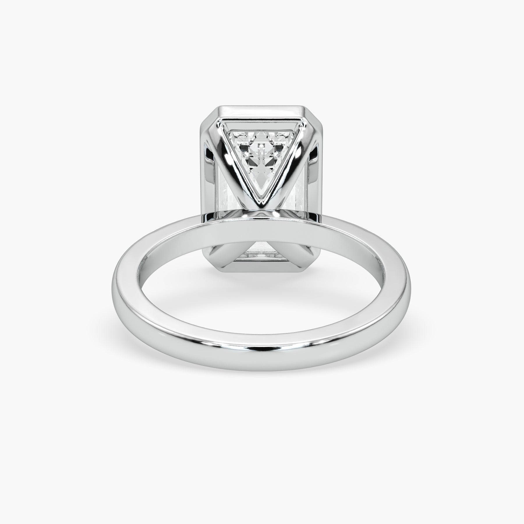 Bezel Emerald Lab Grown Diamond Engagement Ring: 2 CT