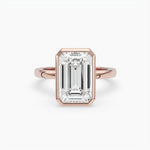 Bezel Emerald Lab Grown Diamond Engagement Ring: 2 CT