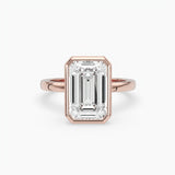 Bezel Emerald Lab Grown Diamond Engagement Ring: 2 CT
