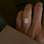 Bezel Emerald Lab Grown Diamond Engagement Ring: 2 CT
