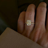 Bezel Emerald Lab Grown Diamond Engagement Ring: 2 CT