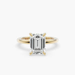 Bezel Emerald Lab Grown Diamond Engagement Ring: 2 CT