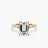 Bezel Emerald Lab Grown Diamond Engagement Ring: 2 CT