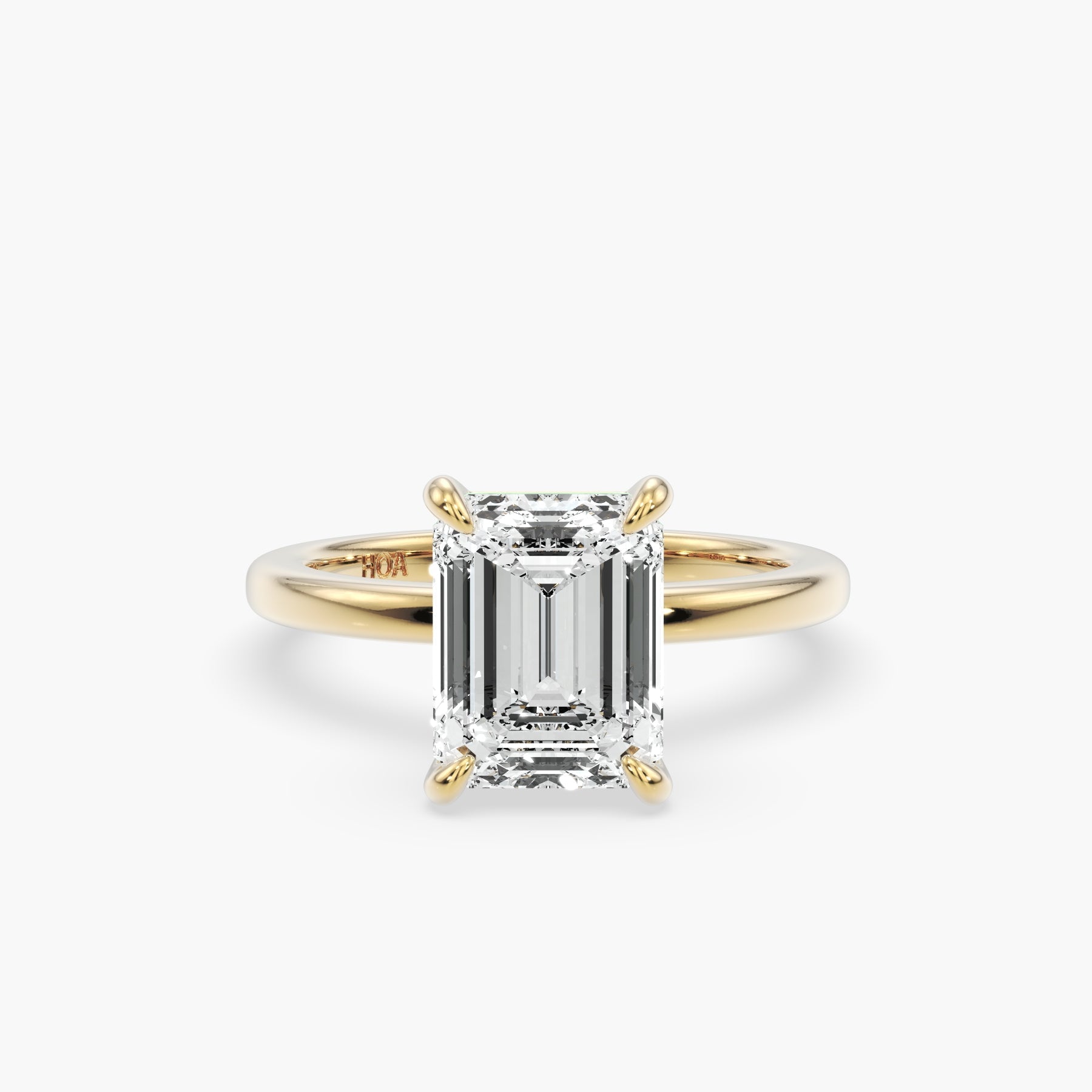 Bezel Emerald Lab Grown Diamond Engagement Ring: 2 CT