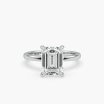 Bezel Emerald Lab Grown Diamond Engagement Ring: 2 CT