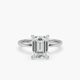 Bezel Emerald Lab Grown Diamond Engagement Ring: 2 CT
