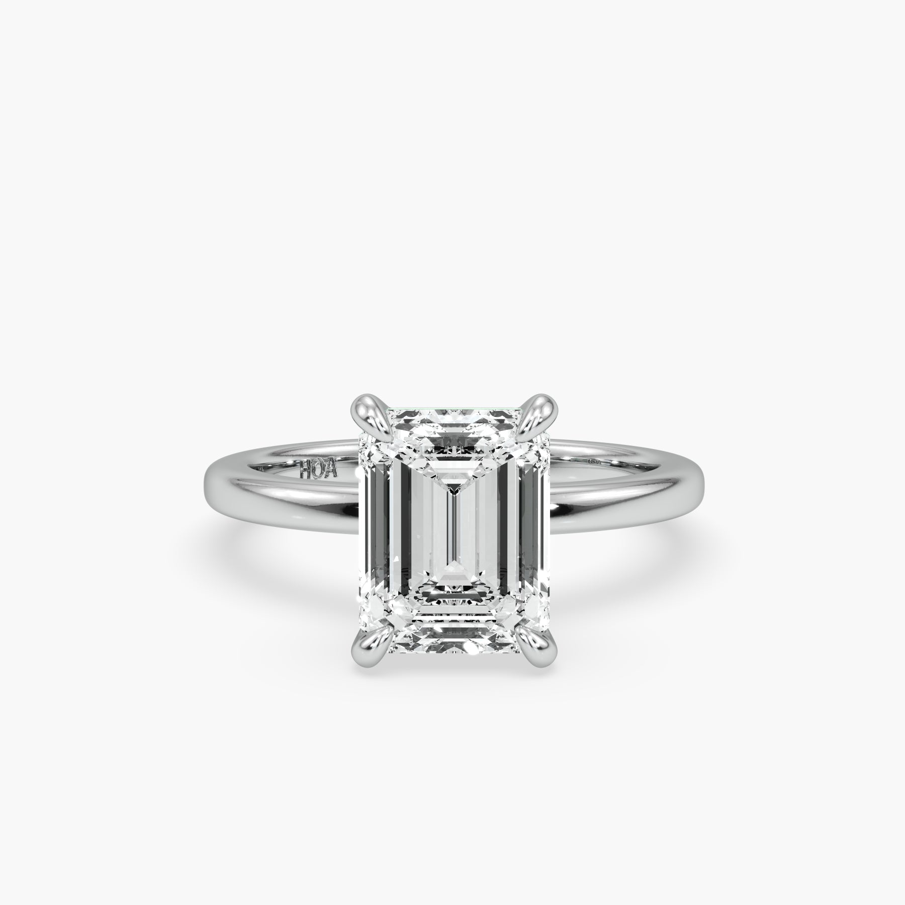 Bezel Emerald Lab Grown Diamond Engagement Ring: 2 CT