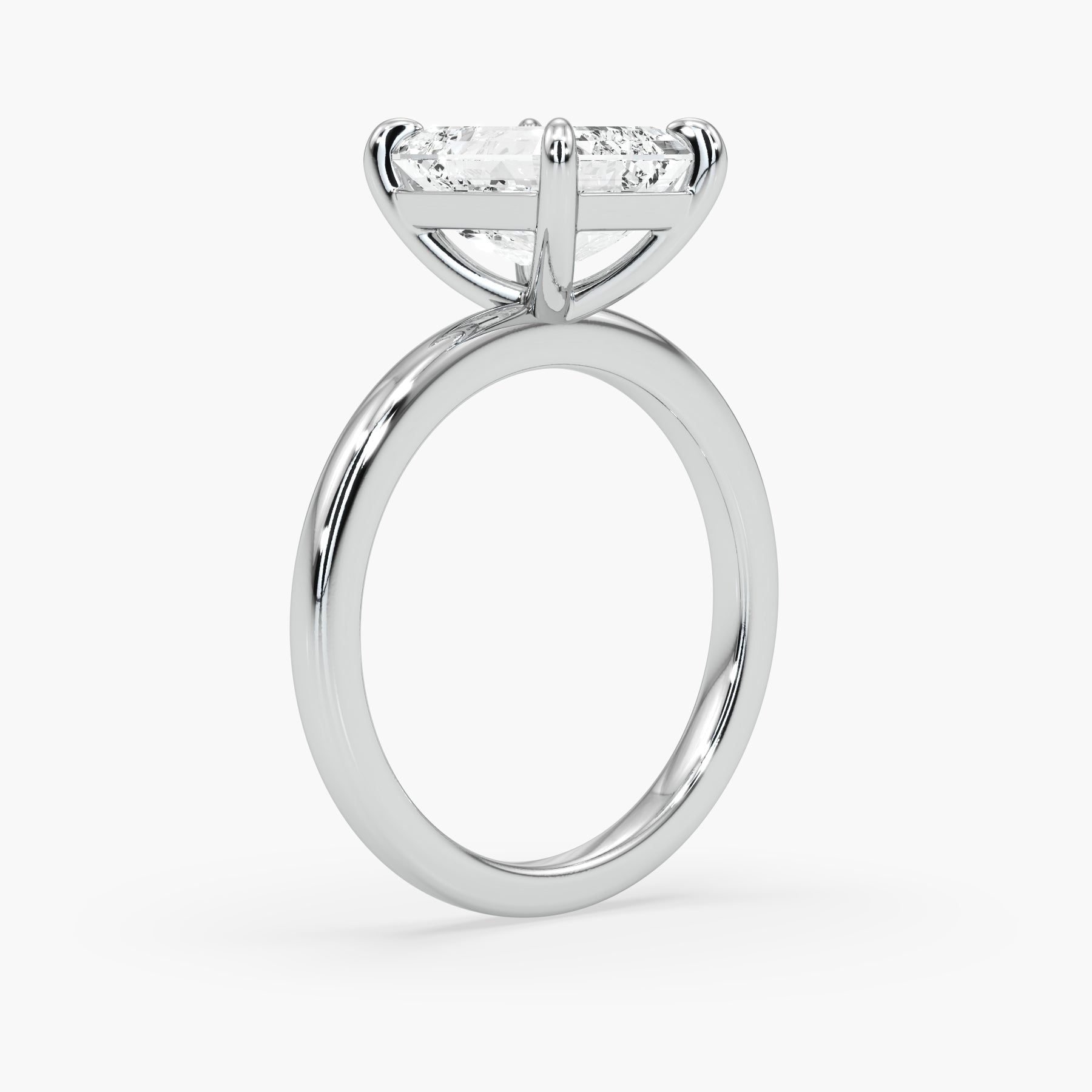 Bezel Emerald Lab Grown Diamond Engagement Ring: 2 CT