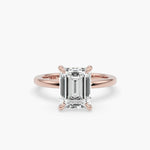 Bezel Emerald Lab Grown Diamond Engagement Ring: 2 CT