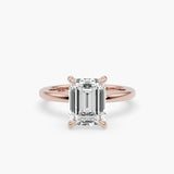 Bezel Emerald Lab Grown Diamond Engagement Ring: 2 CT