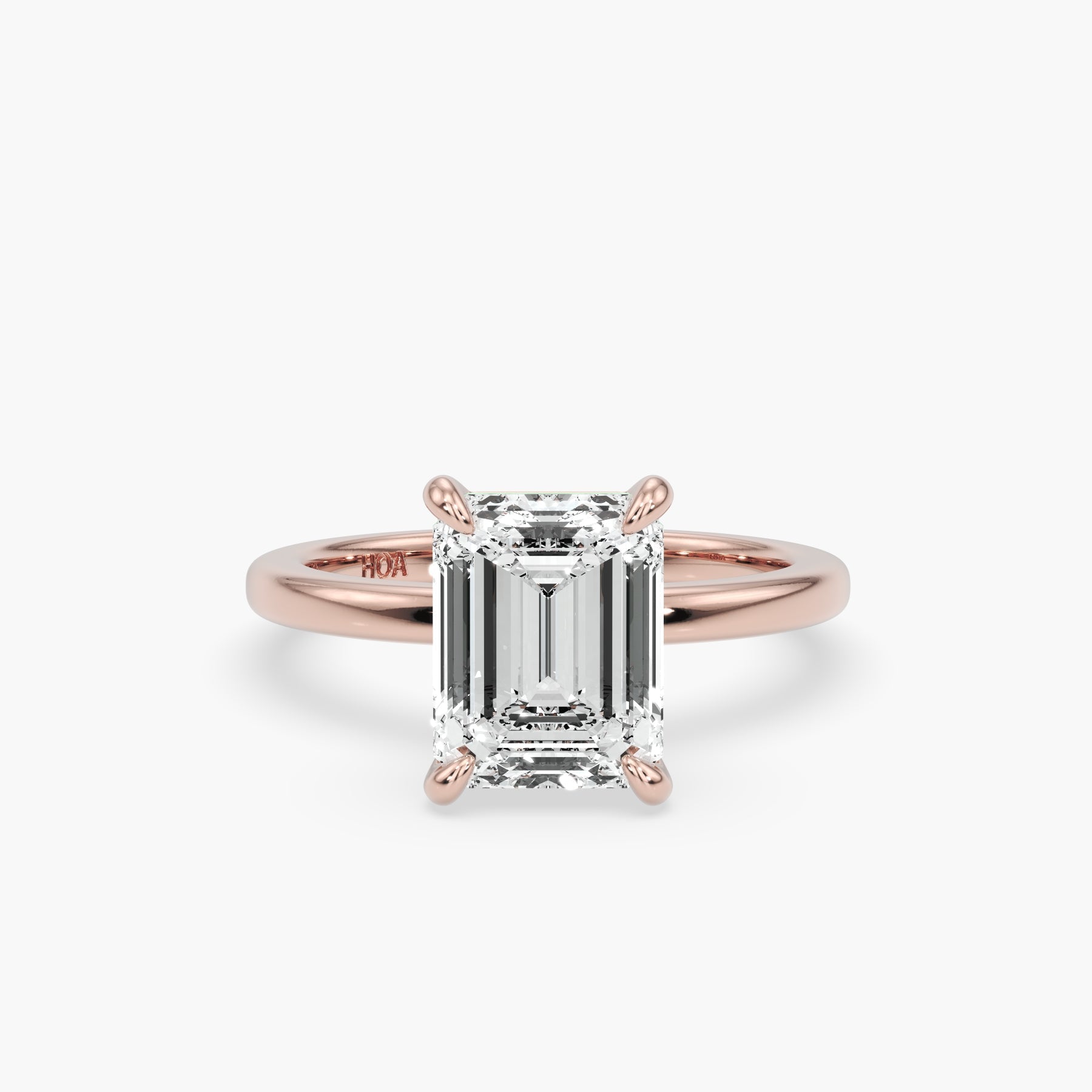 Bezel Emerald Lab Grown Diamond Engagement Ring: 2 CT